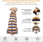 Dog Pajamas for Large Dogs,Extra Large Stretch, Suitable for Adult, Medium-Sized Dogs, Large Pet Jumpsuit Four-Legged Dog Clothes, Pet Clothing. (Yellow-Black Bar, 3XL)