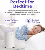 Rosekm Small Air Purifier for Home Bedroom, Personal Desk Mini Air Purifier, Room Hepa Air Purifier Fresheners Cleaner for Dorm, Pets, Smoke, Desktop, Office (White)