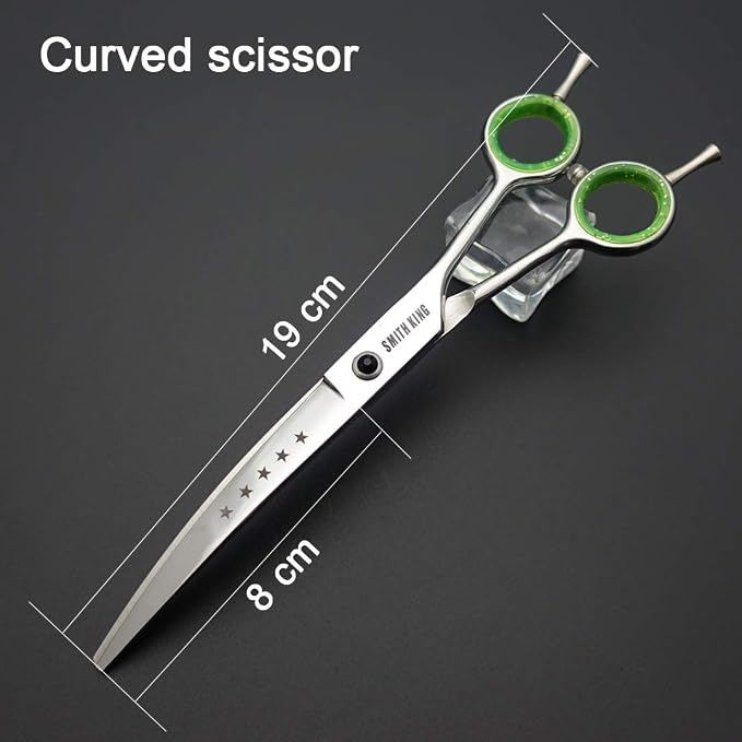 7.0 inches Professional Dog Grooming Scissors Set Straight & thinning & Curved & chunkers & comb 5pcs in 1 Set for left-handed & right handed