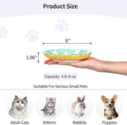 Selamica Ceramic Cat Bowls, 6 Inch Wide Shallow Cat Food Bowl for Relief Whisker Fatigue, Set of 4, Assorted Colors