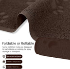 Andalus Large Cat Litter Mat, Pack of 2 - Waterproof, Non-Slip & Easy to Clean Cat Litter Box Mat for Extra Efficient Pet Litter-Trapping, Brown (30” X 18”)