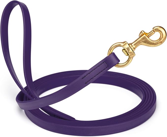 Viper Biothane K9 Working Dog Leash Waterproof Lead for Tracking Training Schutzhund Odor-Proof Long Line with Solid Brass Snap for Puppy Medium and Large Dogs, 20ft Violet Purple