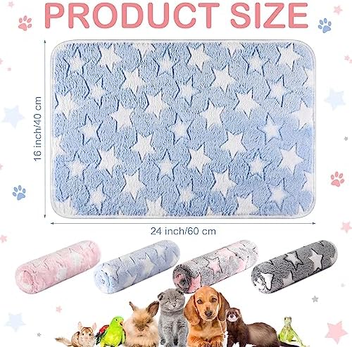 Reginary 4 Pcs Guinea Pig Fleece Cage Liners, Cute Star, 24 x 16 Inch - Image 6