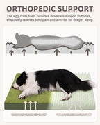 KSIIA Orthopedic Dog Bed for Large Dogs with Waterproof Lining, Green,35x22 | Deluxe Soft Plush Dog Crate Bed, Washable Pet Mat with Removable Cover & Egg Crate Foam for Large Dogs Sleeping & Relaxing
