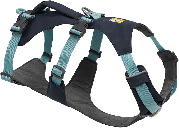 Ruffwear, Flagline Dog Harness, Lightweight and Reflective, No Pull Dog Lift Harness for Hiking, Running and Everyday Use, Basalt Gray, Medium