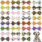 Halloween Dog Bow Ties Bulk for Large Dogs 30 Pack 5.1"*3.1" L by Bestwishforyou