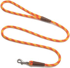 Mendota Pet Snap Leash - British-Style Braided Dog Lead, Made in The USA - Amber, 1/2 in x 4 ft - for Large Breeds