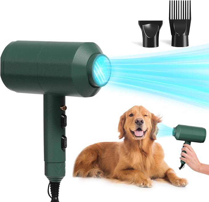 Dog Cat Hair Dryer,Professinal Double Force Grooming Blower Dryer for Medium/Small Pets,IEC & UL Certificated