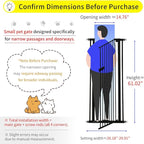 Lumizone Extra Tall Cat Gate 61.02" High 26.18"-29.91" Wide Pet Gate Black | Dog Gate for Doorway Hallway Stairs Pressure Mounted Extra Wide 1.37" Gap No Drilling Auto-Close One-Handed Operation