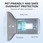 iPettie Dog Grooming Hair Dryer with Slicker Brush, Overheat Protection | 2-in-1 Drying & Brushing Tool, Adjustable Temperature & Speed, Portable Blow Dryer for Dogs and Cats, Breeze B540S