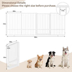 SNUOWU Full Metal Freestanding Dog Gate with Door, 32''Height Foldable Pet Dog Fence for Indoor & Outdoor, 4 Panels Extra Wide Free Standing TallDog Gates for Doorways,House,Stairs,Porch,Deck,Yard