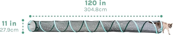 Kitty City Catio Outdoor 10' Cat Tunnel – 10‑Foot Cat‑Sized Play Tunnel, 11” Diameter, Modular Catio Connector for Cats & Small Pets