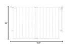 Babelio Extra Tall No Bottom Bar Baby/Dog Gate, 34" H, 29.7-46.5" W, White | Hardware Mount Pet Gate for Indoor Doorways and Hallways with Auto Close, Stay-Open, Wide Walk-through Door, Easy Install