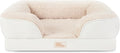 Town & Country Everyday CuddleTown Comfy Solid Bolster Sofa Pet Bed, Supportive & Calming Egg Crate Foam, Non-Slip Bottom, Machine Washable Cover, Cream, Large 35"x25"x8"
