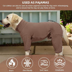 Dog Pyjamas PJS Sweater Clothing and Home Clothing Suitable for Medium to Large Breeds of Dogs, Dog Neutering Suits, Extra-Large Stretch Fabric, Four-Legged Clothe (Thickened Coffee, 5XL)