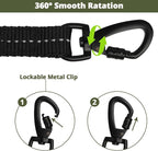 Long Dog Leash 15 FT: Heavy Duty Nylon Rope Leashes for Dogs Training with Reflective Threads Bungee and Padded Handle - Dog Lead for Large Small Medium Dogs Outside Walking Hiking