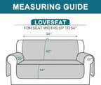 Turquoize 100% Waterproof Couch Cover Sofa Covers for 2 Cushion Couch Loveseat Covers Triple Non-Slip Couch Cover for Dogs Washable Furniture Protector Cover for Pets, Kids (Loveseat 54",Stone Blue)