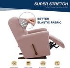 Asnomy Stretch Recliner Chair Covers Slipcover with Pockets 1-Piece（Pink） | Velvet Washable Elastic Luxury Plush Reclining Furniture Protector for Dogs Cats or Lazy Boy Recliner Covers