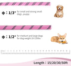 Long Dog Leash for Training 15Ft-Reflective Nylon Rope with Swivel Hook-Recall Agility Lead for Large Small Medium Dogs Outside Walking Hiking-Pink