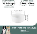 Havniva Ceramic Dog Bowls, 7.3” Dog Food and Water Bowl, Pet Feeding Bowl | Dog Food Bowl for Medium Dogs, Food-Grade Ceramic, Dog Water Bowl with Non-Slip Rubber Base, Large Capacity, Dishwasher Safe