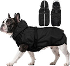 Dog Raincoat with Built-in Harness, Dog Rain Jacket with Clear Hood | Rain Coat For Small Dogs, Doggy Poncho With Back Zipper, Reflective Strip, For Rainy Snowy Weather Walks, Hiking, Camping, M