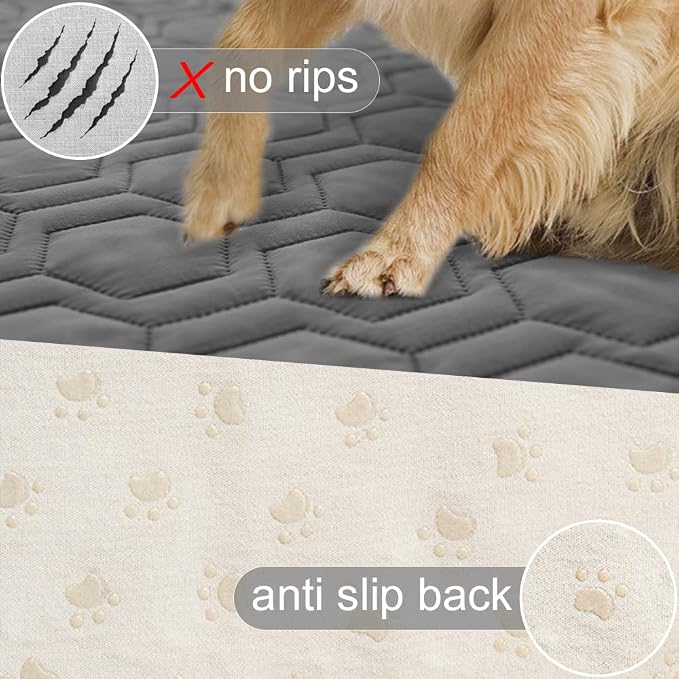Tcksstex Waterproof and Non-Slip Dog Bed Cover and Pet Blanket Sofa Pet Bed Mat ，car Incontinence Mattress Protectors Furniture Couch Cover for Most Cats Dogs, Pets（40x50-Dark Grey）