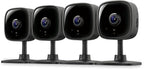Tapo 1080P Indoor Security Camera, Baby Monitor, Dog Camera, C101(4-Pack) | Motion Detection, 2-Way Audio, Siren, Night Vision, Cloud & SD Card Storage, Works w/Alexa & Google Home, Wired, Black