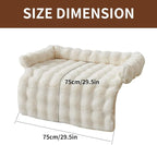 Dog Couch Bed for Dogs & Cats (29.5"x29.5"), Washable Plush Dog Bed for Couch with Bolster, Non-Slip Bottom, Furniture Protector for Sofa, Bed & Car Seat