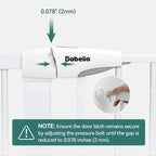 Babelio 36" Tall Baby Gate with Adjustable Cat Door, CatPrivilege I, 29-43" | Auto Close, Safety Gate for Stairs, Easy Walk Thru with Pet Door, Includes 4 Wall Cups and 3 Extension Pieces, White