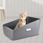 Sfozstra Small Cat Litter Box: Leak Resistant Durable Removable Tray | Cats Under 8 lbs / Anti Tracking Pedal / Easy Cleaning / Space Saving / Indoor Apartment Use