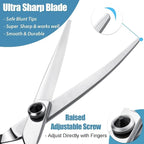 Dog Grooming Scissors - 6" Downward Curved Grooming Scissors | Downward Curved Safety Blade, for Trimming Face and Paws, for Dogs and Cats, Sharp and Precise, Ambidextrous, Black