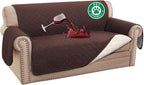 Turquoize 100% Waterproof Couch Cover Sofa Covers for 2 Cushion Couch Loveseat Covers Triple Non-Slip Couch Cover for Dogs Washable Furniture Protector Cover for Pets, Kids,Dog (Loveseat 54", Brown)
