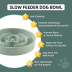 Havniva Slow Feeder Dog Bowls, Ceramic Dog Bowl Slow Feeder for Fast Eater | 3.2 Cups Puzzle Dog Food Bowl, Slow Feeding Bowls for Large Dogs, Non-Slip Rubber Base, Anti-Choking