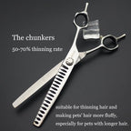 7 inches Safe Dog Grooming Scissors Set with Round Tip,Straight & Thinning & Curved Shears Set with comb for Dog & Cat Grooming human hair cutting (Black 4 in 1 with comb)