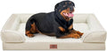 Comfort Expression Orthopedic Dog Bed for Extra Large Dogs with Bolster | Waterproof Dog Couch Bed with Washable Cover & Non-Slip Bottom, Supportive Egg Crate Foam XL Pet Bed, 48x30 Inch