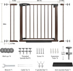 Mumeasy 36" High Extra Tall Dog Gate, 29.7"-40.5" Wide Pressure Mounted Tall Baby Gate for Dog, Auto Close Pet Gate with Door for Stairs,Doorways,House,Black