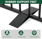 Snagle Paw Full Metal Freestanding Dog Gate,Indoor Dog Gate with Floor Protect Support Feet, 40x24Inches Foldable Dogs Barrier for Stairs, Hallways and Doorways (24'' H 2 Panel, Black)