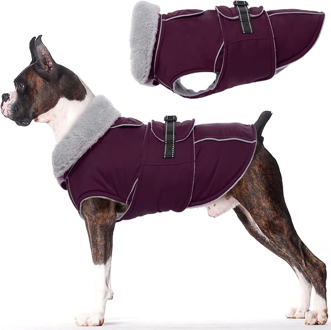 Lelepet Dog Jackets for Small Dogs Waterproof Dog Coat with Adjustable Fit | Reflective Fleece Vest with Adjustable Buckle Hook & Loop Windproof Cold Weather Coats for Small Medium Large Dogs, Chihuahua