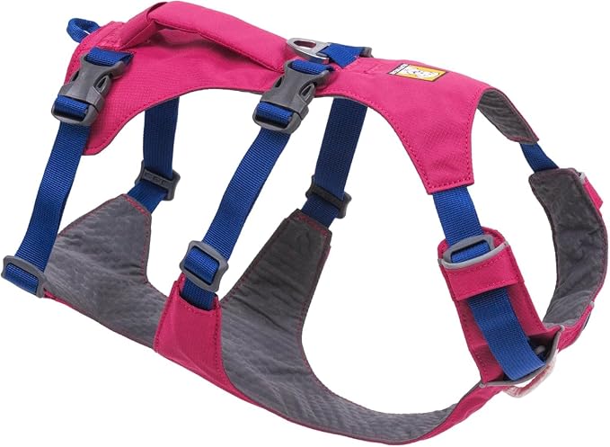 Ruffwear, Flagline Dog Harness, Lightweight and Reflective, No Pull Dog Lift Harness for Hiking, Running and Everyday Use, Alpenglow Pink, X-Small