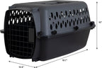 Petmate Pet Porter Dog Kennel 19", Dark Gray & Black, for Pets up to 10lbs, Made in USA