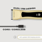 Cordless Pet Trimmer for Dogs & Cats – Rechargeable Grooming Clipper with Detachable Metal Blade, Low-Noise Motor, Supports Optional Blade Lengths (Parent) (Yellow, Combs Bundle)