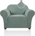 Stretch Chair Cover Chair Slipcovers with Arms 1-Piece Chair Sofa Slipcovers or Living Room Non Slip Armchair Cover Furniture Protector Dogs Pet Friendly(ArmchairSage