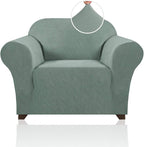 Stretch Chair Cover Chair Slipcovers with Arms 1-Piece Chair Sofa Slipcovers or Living Room Non Slip Armchair Cover Furniture Protector Dogs Pet Friendly(ArmchairSage