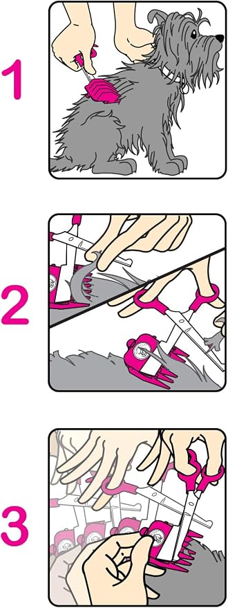 NO Buzz Dog Clippers, Tiny Trim Safety Scissor. A Silent Low Noise Pet Grooming Clipper, Right Handed Pink