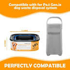 42FT Jumbo Square Refills Disposal Bags Refill Compatible with Pe.t Dogs Gen.ie Dog Waste Disposal System Pails, Up to 6 months of Supply,Ultimate Odor Control Dog Poop Bags, 3 Pack