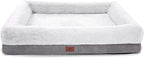 WINDRACING Orthopedic Dog Bed for Large Dogs, Bolster Sides Dogs Sofa Bed with Removable Washable Cover & Non-Skid Bottom, Soft Pet Bed with Egg Foam Dog Couch for Sleeping, 36 x 23 Inch, Gray