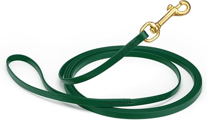 Viper Biothane K9 Working Dog Leash Waterproof Lead for Tracking Training Schutzhund Odor-Proof Long Line with Solid Brass Snap for Puppy Medium and Large Dogs, 33ft Hunter Green