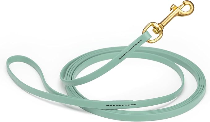 Viper Biothane K9 Working Dog Leash Waterproof Lead for Tracking Training Schutzhund Odor-Proof Long Line with Solid Brass Snap for Puppy Medium and Large Dogs, 10ft Sage Green