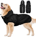 Dog Raincoat with Built-in Harness, Dog Rain Jacket with Clear Hood | Rain Coat For Gaint Dogs, Doggy Poncho With Leash Hole, Reflective Strips, For Rainy Snowy Weather Walks, Hiking Camping, 4XL