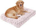 Orthopedic Dog Bed for Dogs, Calming Plush Dog Mat with Thick Cushion Support, Washable Fluffy Pet Bed with Non-Slip Bottom, Soft Indoor Dog Crate Bed (Purple, 41.0" L x 27.0" W x 4.0" Th)